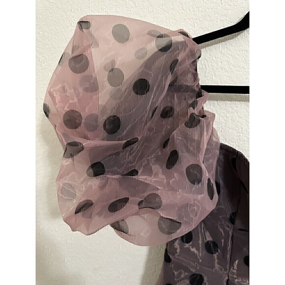 NEW Asos Dress Size 6 Women's Organza Overlay Puff Sleeve Midi Polka Dot Dress - Picture 6 of 7